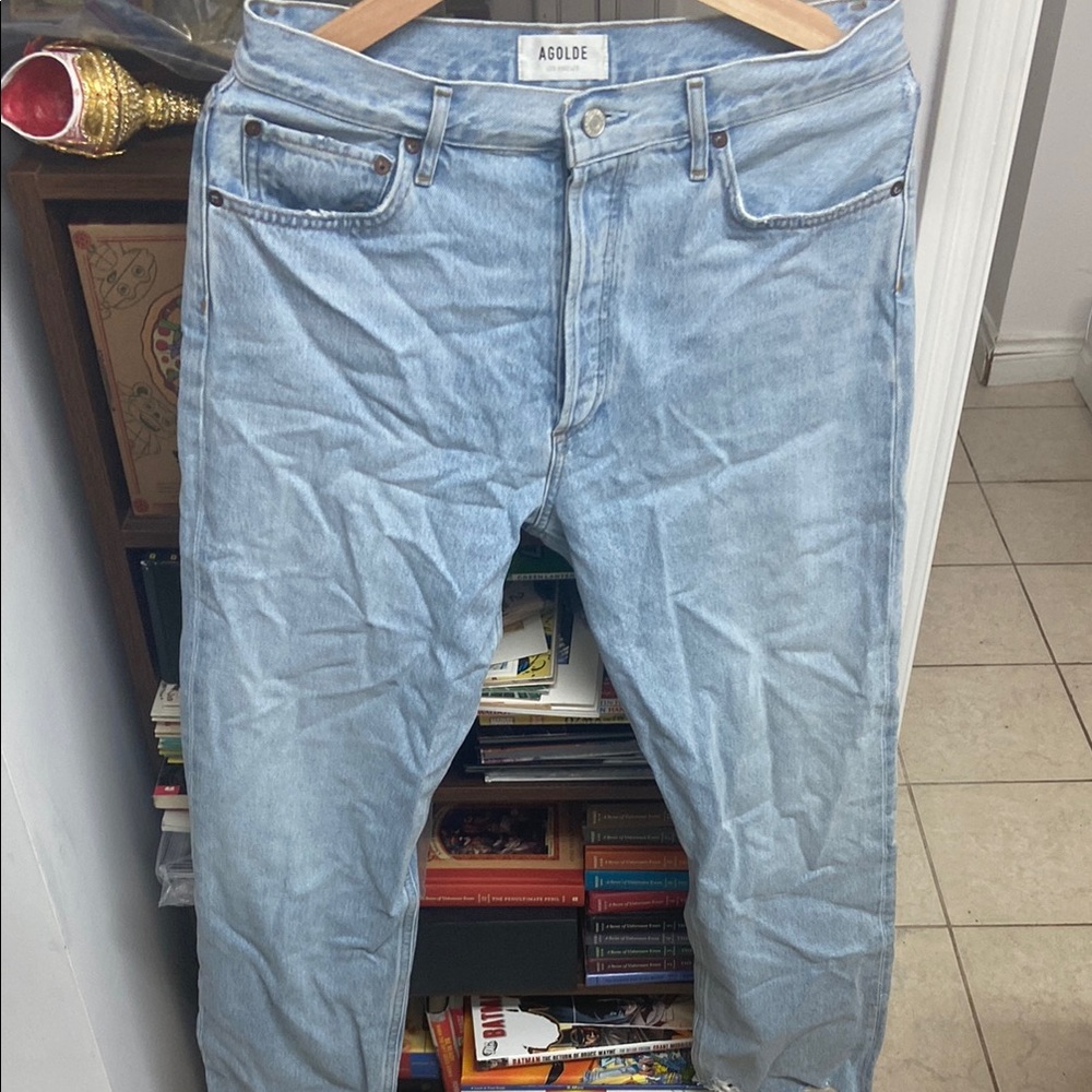 Agolde 90’s Style Blue Straight Jeans Timeless Style